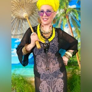 See-Through Floral Beach Dress